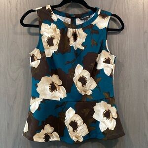 Banana Republic Factory Floral Peplum Tank Top